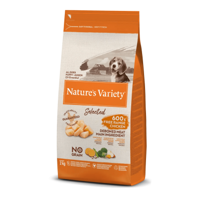 NATURE'S VARIETY SELECTED  CAO (PUPPY) JUNIOR NO GRAIN  FRANGO DO CAMPO -  2 KG