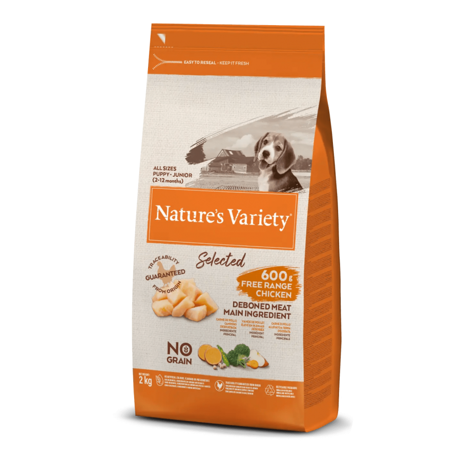 NATURE'S VARIETY SELECTED  CAO (PUPPY) JUNIOR NO GRAIN  FRANGO DO CAMPO -  2 KG