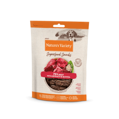 NATURE'S VARIETY CAO SUPERFOOD SNACKS  VACA (8X85G)