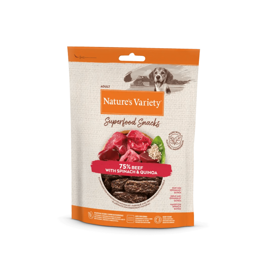 NATURE'S VARIETY CAO SUPERFOOD SNACKS  VACA (8X85G)
