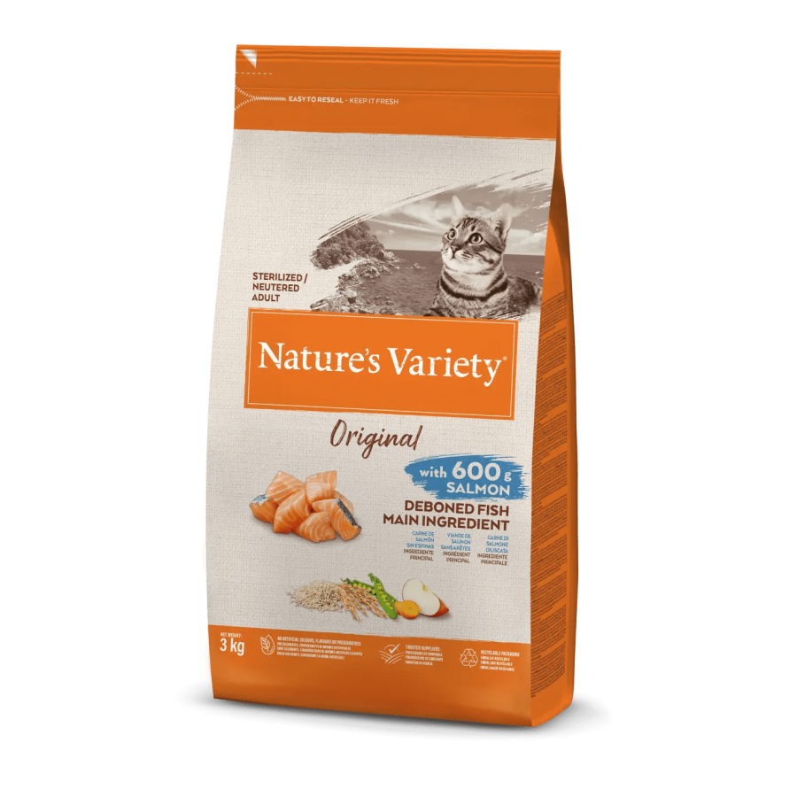 NATURE'S VARIETY ORIGINAL  GATO STERILIZED/NEUTRERED ADULTO SALMÃO- 3KG
