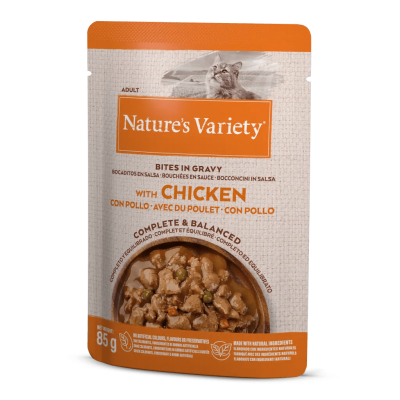 NATURE'S VARIETY ORIGINAL GATO WET PEDAÇOS COM MOLHO FRANGO  ( 22X85G)