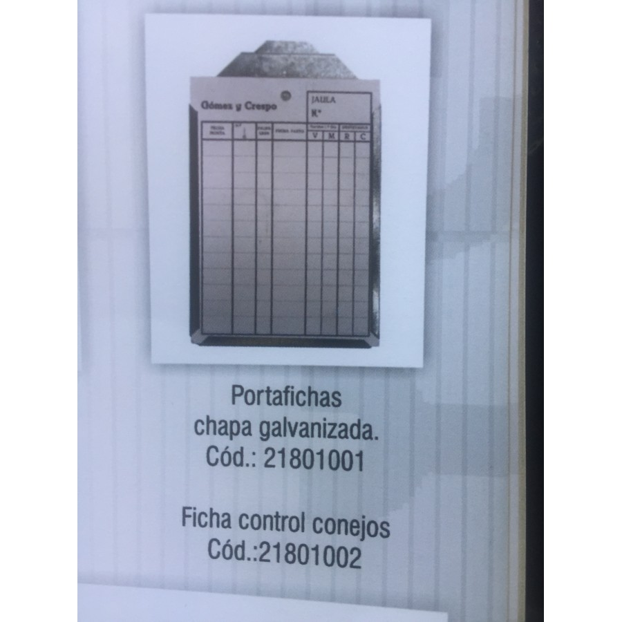 PORTA FICHAS CHAPA PARA COELHOS