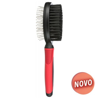 TRIXIE ESCOVA DUPLA COM PEGA EM BORRACHA 7X25 CM