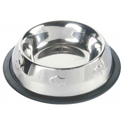 TRIXIE COMEDOURO INOX ANTI-DERRAP. C/ MOTIVOS P/ GATOS 0,2 LT