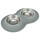 TRIXIE COMEDOURO DUPLO EM SILICONE / INOX 2X0.4 LT - 14 CM