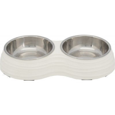 TRIXIE COMEDOURO DUPLO EM PLASTICO 2X0.2 LT - 11 CM