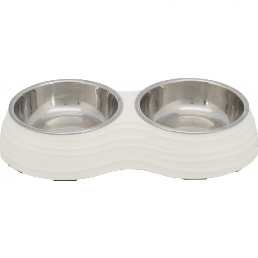 TRIXIE COMEDOURO DUPLO EM PLASTICO 2X0.2 LT - 11 CM