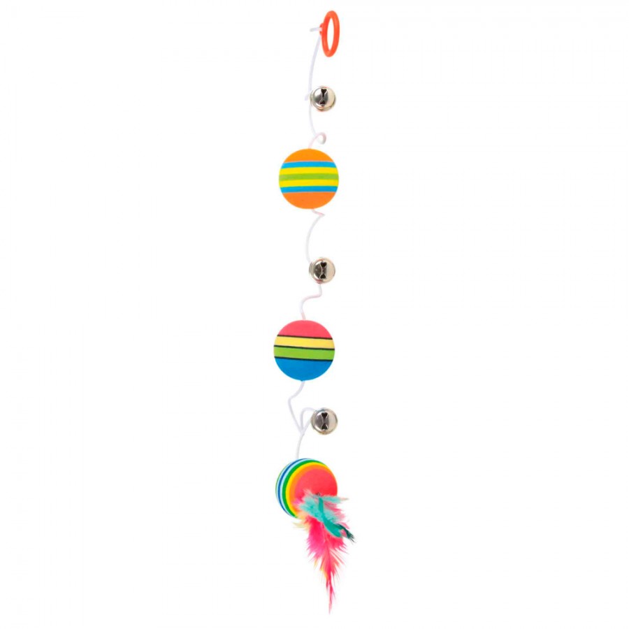 TRIXIE BOLAS ARCO IRIS C/ELASTICOS PENAS E GUIZOS TRIXIE BOLAS ARCO IRIS C/ELASTICOS PENAS E GUIZOS