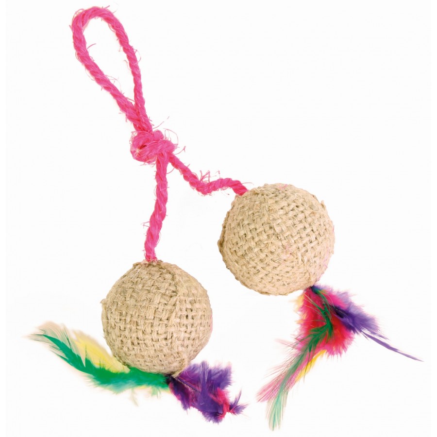 TRIXIE BOLA DUPLA EM JUTA C/CATNIP TRIXIE BOLA DUPLA EM JUTA C/CATNIP