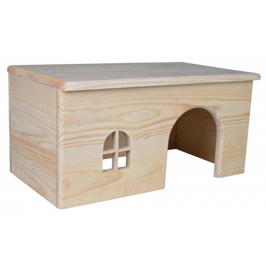 CASA EM MADEIRA DE PINHO PARA PORQUINHOS DA ÍNDIA (40X20X23)