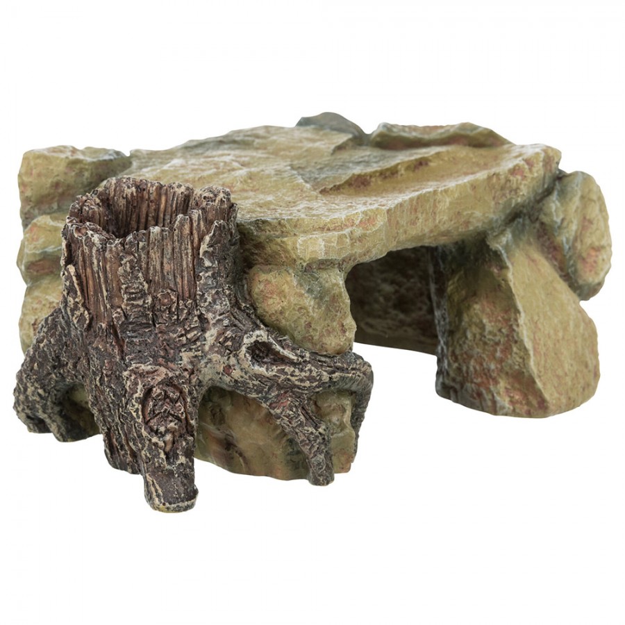 DECORAÇÃO PARA TERRÁRIO - PLATAFORMA ROCHOSA COM TRONCO DECORAÇÃO PARA TERRÁRIO - PLATAFORMA ROCHOSA COM TRONCO