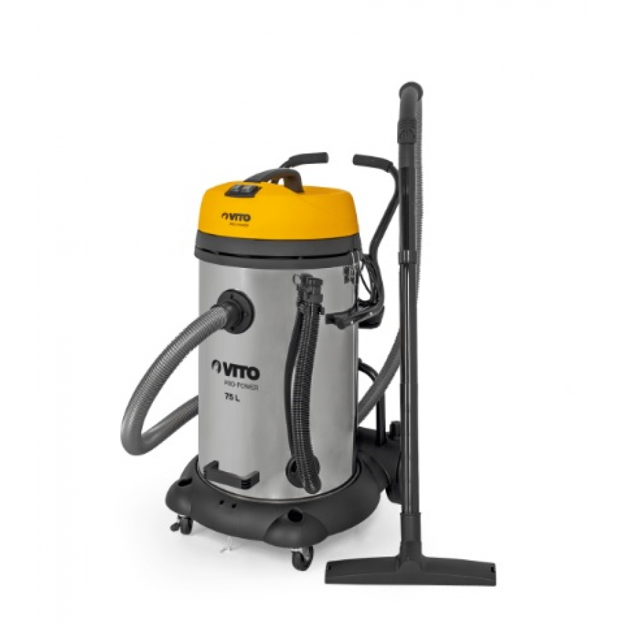 VITO ASPIRADOR INDUSTRIAL DE SÓLIDOS E LÍQUIDOS 2X1200 W - 75 L<br>