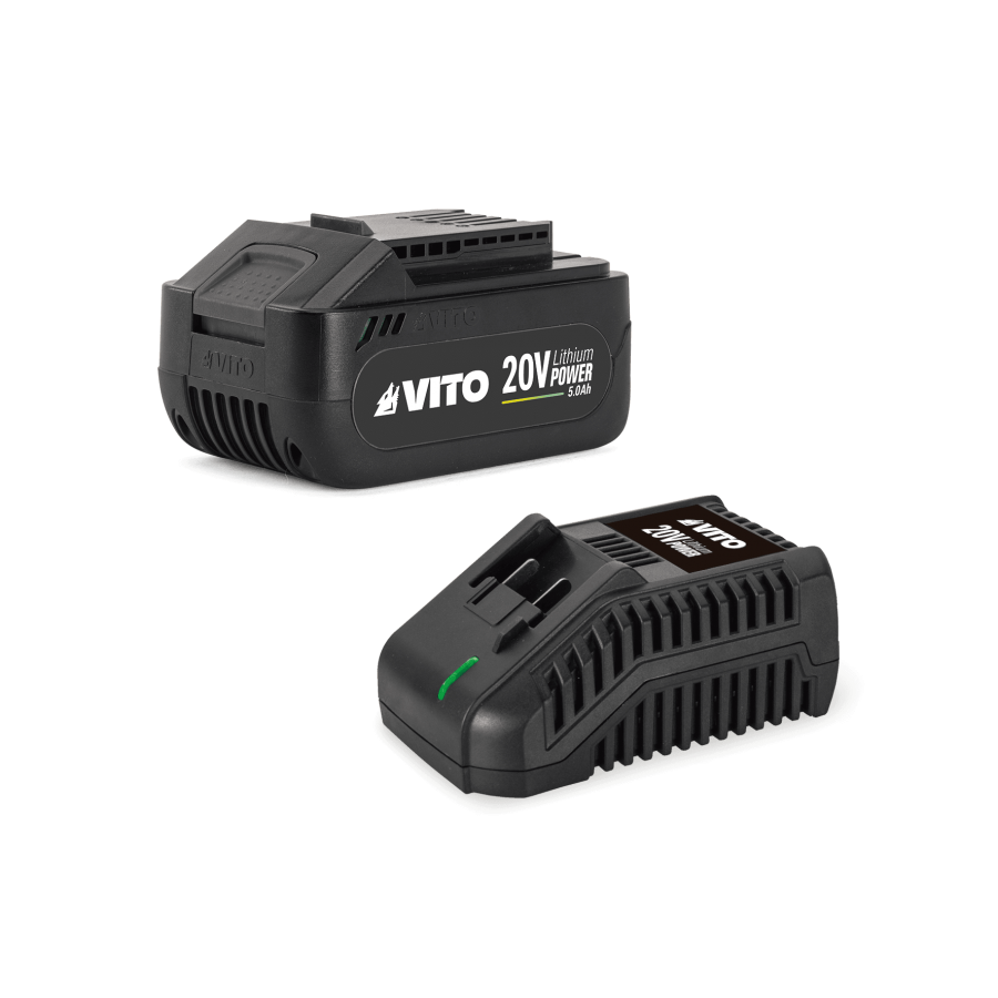VITO KIT STARTER 20V 5.0AH: BATERIA 20V 5AH E CARREGADOR RÁPIDO