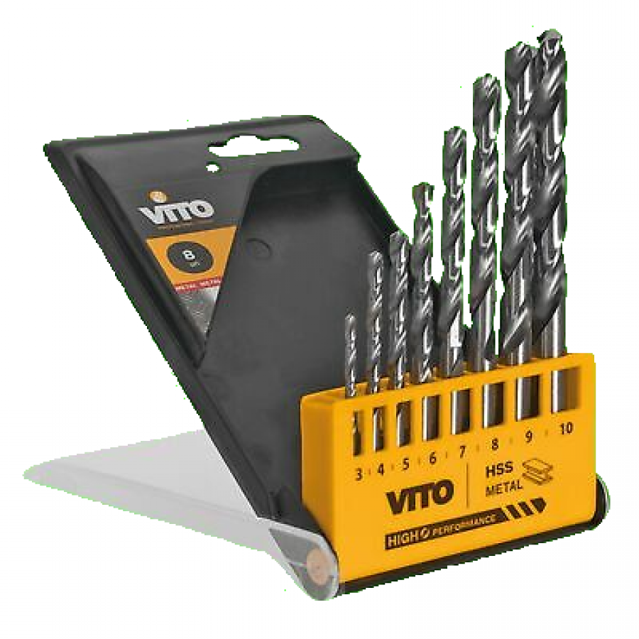VITO CONJUNTO 8 BROCAS HSS COBALTO 3-10MM VITO CONJUNTO 8 BROCAS HSS COBALTO 3-10MM