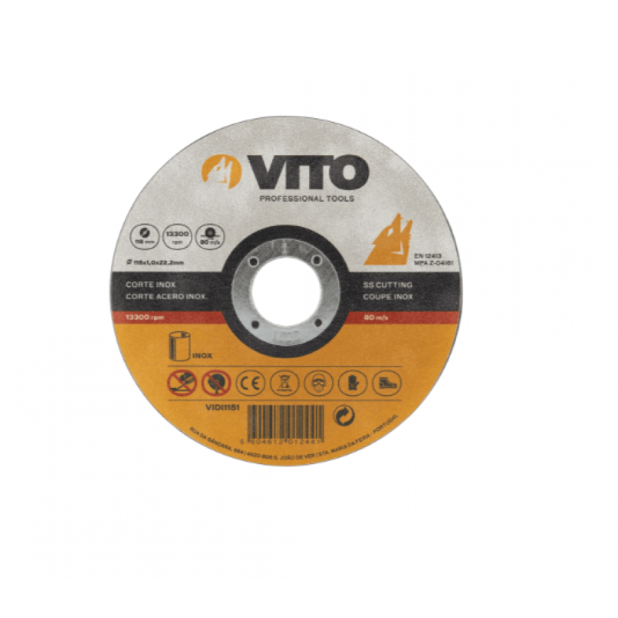 VITO DISCO CORTE INOX 230 MM VITO DISCO CORTE INOX 230 MM