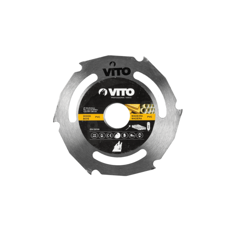 VITO DISCO CORTE MADEIRA P/REBARBADORA 115 MM VITO DISCO CORTE MADEIRA P/REBARBADORA 115 MM