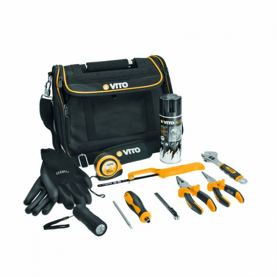 VITO MALA EM NYLON COM FERRAMENTAS PARA BRICOLAGE - 11 PEÇAS<br> VITO MALA EM NYLON COM FERRAMENTAS PARA BRICOLAGE - 11 PEÇAS<br>
